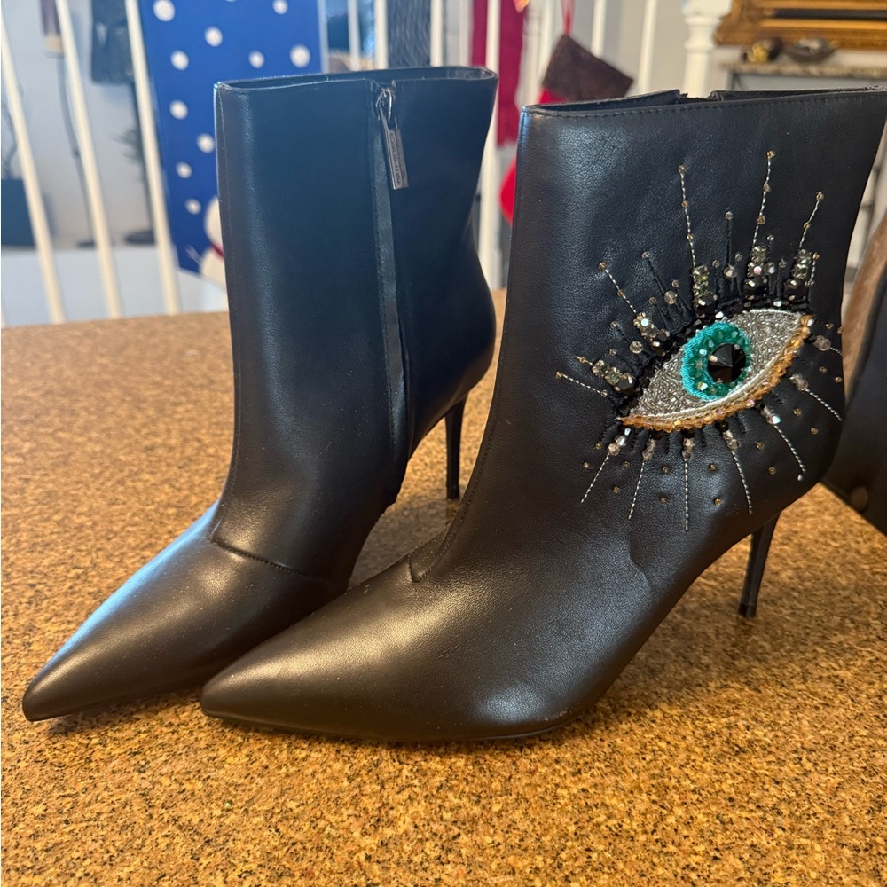 Kurt Geiger Black Eye Embellished Heeled Boots